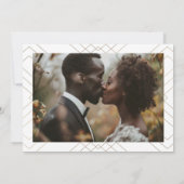 Weiß und Schwarz | Gold Deko Lines Save the Date Ankündigung (Rückseite)