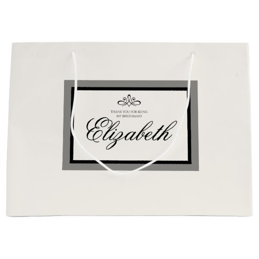 Weiß und schwarz große Geschenktasche Große Geschenktüte (Vorderseite)