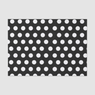 Weiß und Schwarz großes Mittelpolka-Dot-Party Seidenpapier