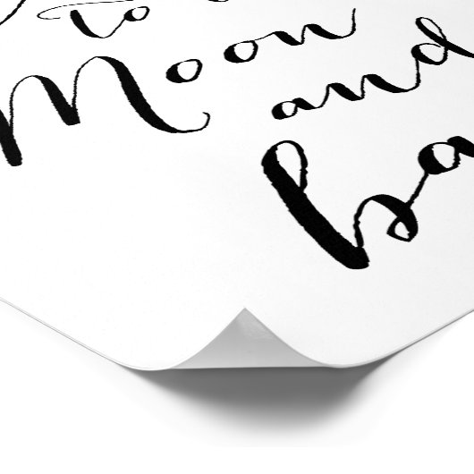 Weiß und Schwarz I Liebe Sie Poster Matte 8x10 (Ecke)