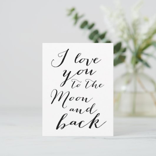 Weiß und Schwarz, ich Liebe dich auf die Mondpostk Postkarte (Stehend Vorderseite)