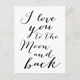 Weiß und Schwarz, ich Liebe dich auf die Mondpostk Postkarte