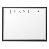 Weiß und Schwarz | Ihr Name Notizblock (Vorderseite)