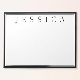 Weiß und Schwarz | Ihr Name Notizblock