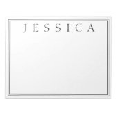 Weiß und Schwarz | Ihr Name Notizblock (Vorderseite)