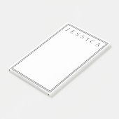 Weiß und Schwarz | Ihr Name Post-it Klebezettel (angewinkelt)