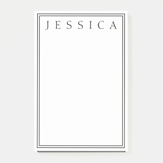 Weiß und Schwarz | Ihr Name Post-it Klebezettel (Vorderseite)