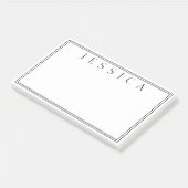 Weiß und Schwarz | Ihr Name Post-it Klebezettel (angewinkelt)