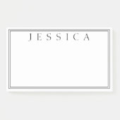 Weiß und Schwarz | Ihr Name Post-it Klebezettel (Vorderseite)