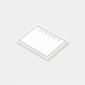 Weiß und Schwarz | Ihr Name Post-it Klebezettel (angewinkelt)