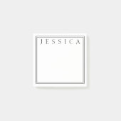 Weiß und Schwarz | Ihr Name Post-it Klebezettel (Vorderseite)