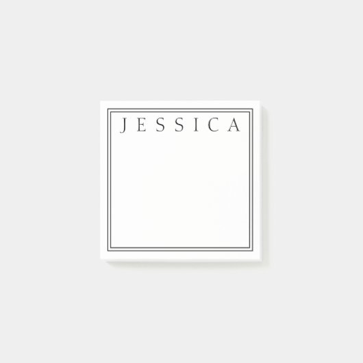 Weiß und Schwarz | Ihr Name Post-it Klebezettel (Vorderseite)