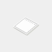 Weiß und Schwarz | Ihr Name Post-it Klebezettel (angewinkelt)