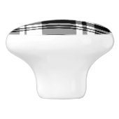 Weiß und Schwarz kariert Keramikknauf (Seitenansicht)