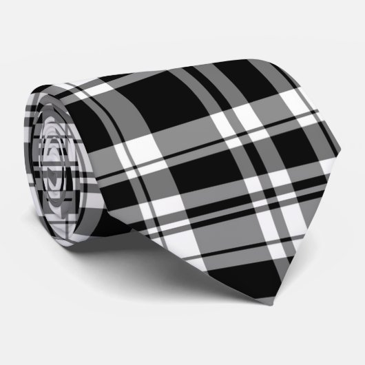 Weiß und Schwarz kariert Krawatte (Gerollt)