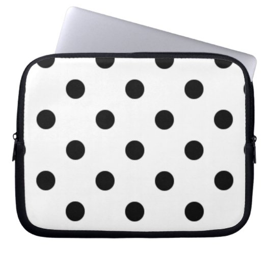 Weiß und Schwarz Laptopschutzhülle (Vorderseite)