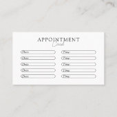 Weiß und Schwarz, Minimal, elegant, Salon Terminkarte (Rückseite)