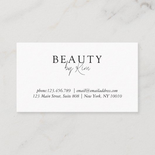 Weiß und Schwarz, Minimal, elegant, Salon Terminkarte (Vorderseite)