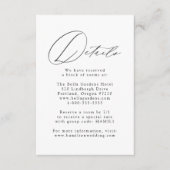 Weiß und Schwarz Moderne Elegante Hochzeitsstimmun Begleitkarte (Vorderseite)