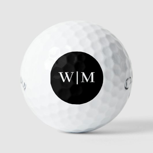 Weiß und Schwarz personalisieren Golfball (Vorderseite)