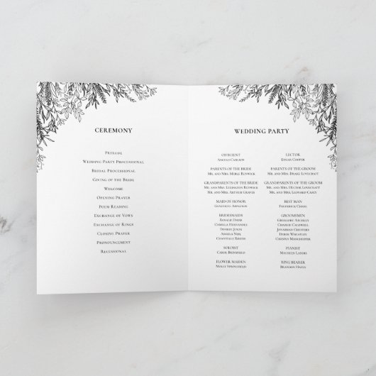 Weiß und Schwarz Programm (Innenseite)