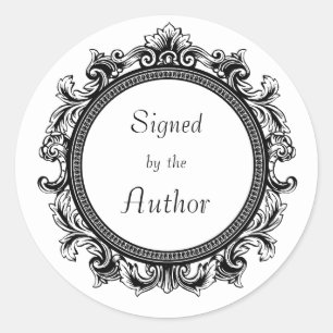 Weiß und Schwarz Runder Aufkleber