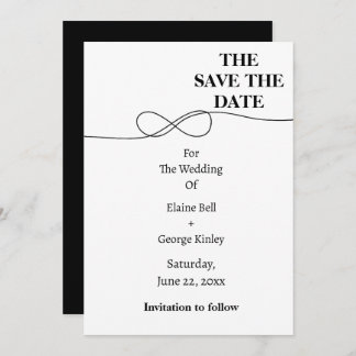 Weiß und Schwarz Save the Date