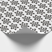 Weiß und Schwarz-Schneeflocken-Muster Geschenkpapier (Ecke)