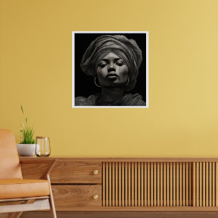 Weiß und Schwarz, Schwarz, stolzes Portrait Poster