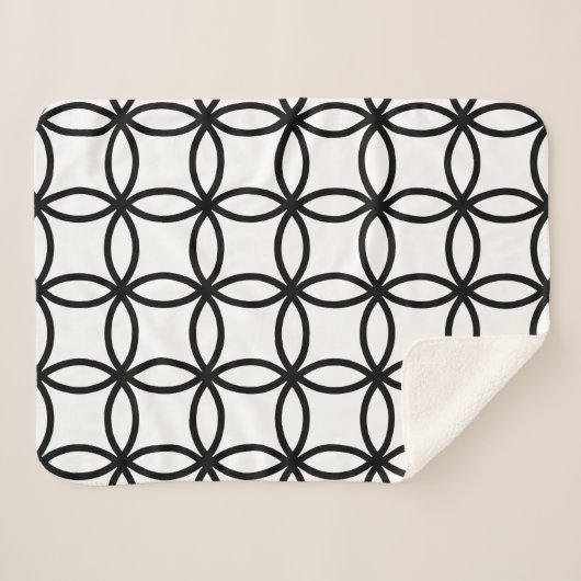 Weiß und Schwarz Sherpadecke (Vorderseite (Horizontal))