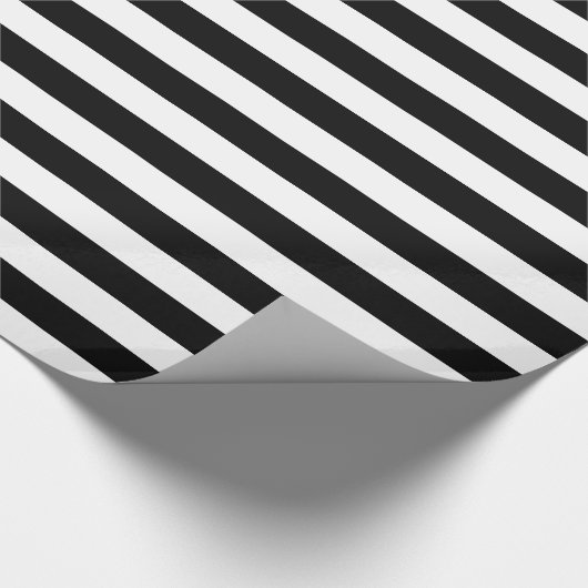 Weiß und Schwarz Streifen Geschenkpapier (Ecke)