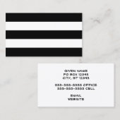 Weiß und Schwarz Streifen Visitenkarte (Vorne/Hinten)