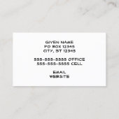 Weiß und Schwarz Streifen Visitenkarte (Rückseite)