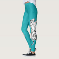 Weiß und Schwarz Tiger auf Aquamarin, türkisblau