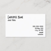 Weiß und Schwarz Visitenkarte (Rückseite)