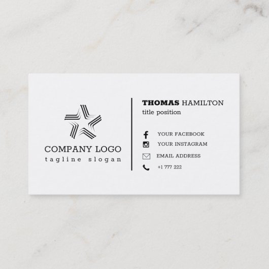 weiß und schwarz visitenkarte (Rückseite)