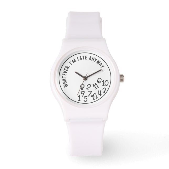 Weiß und Schwarz, was immer ich zu spät bin Armbanduhr (Vorderseite)