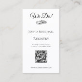 Weiß und Schwarz - Wir Hochzeitssammelregister- Visitenkarte (Vorderseite)