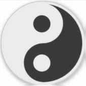 Weiß und Schwarz Yin und Yang-Symbol Aufkleber (Vorderseite)