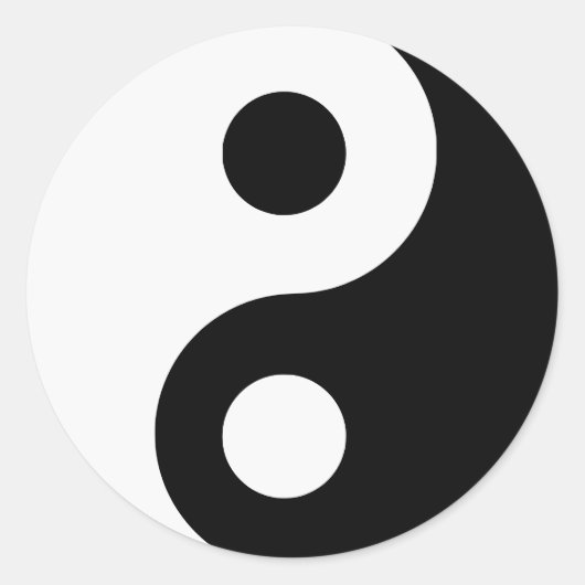 Weiß und Schwarz Yin und Yang-Symbol Runder Aufkleber (Vorderseite)