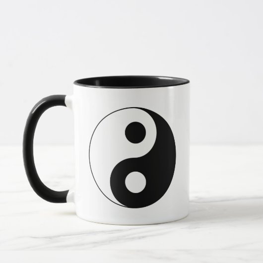 Weiß und Schwarz Yin und Yang-Symbol Tasse (Links)