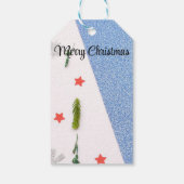 Weiß und Shine blau mit Pine Tree, Star and Flake Geschenkanhänger (Rückseite)