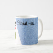 Weiß und Shine blau mit Pine Tree, Star and Flake Kaffeetasse (VorderseiteRechts)