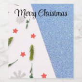 Weiß und Shine blau mit Pine Tree, Star and Flake Weinetikett (Einzelnes Label)