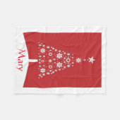 Weiß und silber Weihnachtsbaum Fleecedecke (Vorderseite (Horizontal))