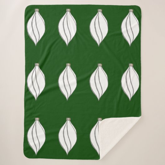 Weiß und silberfarbene Sherpa Blanket Sherpadecke (Vorderseite)