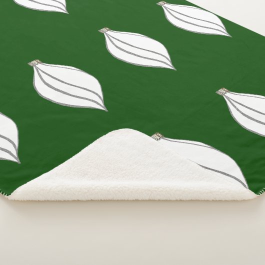 Weiß und silberfarbene Sherpa Blanket Sherpadecke (3/4)