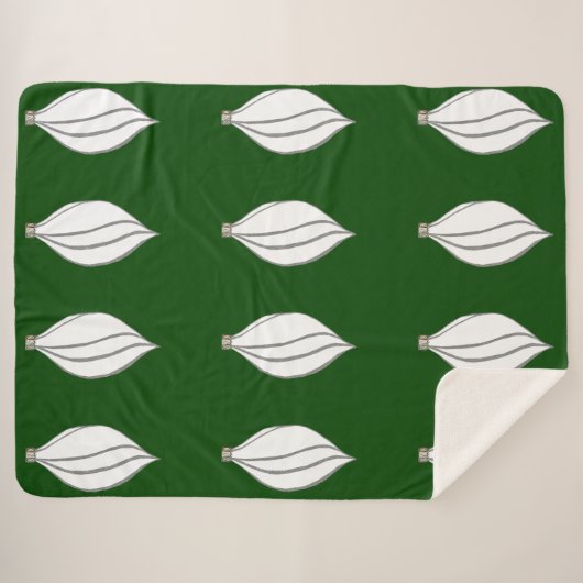 Weiß und silberfarbene Sherpa Blanket Sherpadecke (Vorderseite (Horizontal))