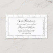 Weiß- und Silberrahmen mit Diamanten Beruflich Visitenkarte (Rückseite)