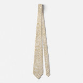 Weiß und Tan Floral Paisley Muster Neck Tie Krawatte (Vorderseite)